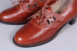 Everyday walking Oxford shoes 30s / 40s - Cognac brown - Emily