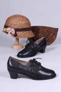 Everyday walking Oxford shoes 30s / 40s - Black - Emily