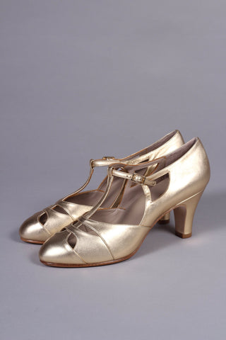 Early 1930s Art Deco evening sandals - Gold - Helen - memery