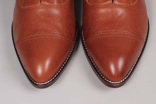 Men's Edwardian 10s / 20s style ankle leather boot - Cognac brown - William - memery