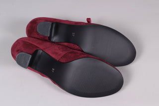 VEGAN shoes - 40s vintage style pumps with shoe lace - Burgundy Red - Esther - memery